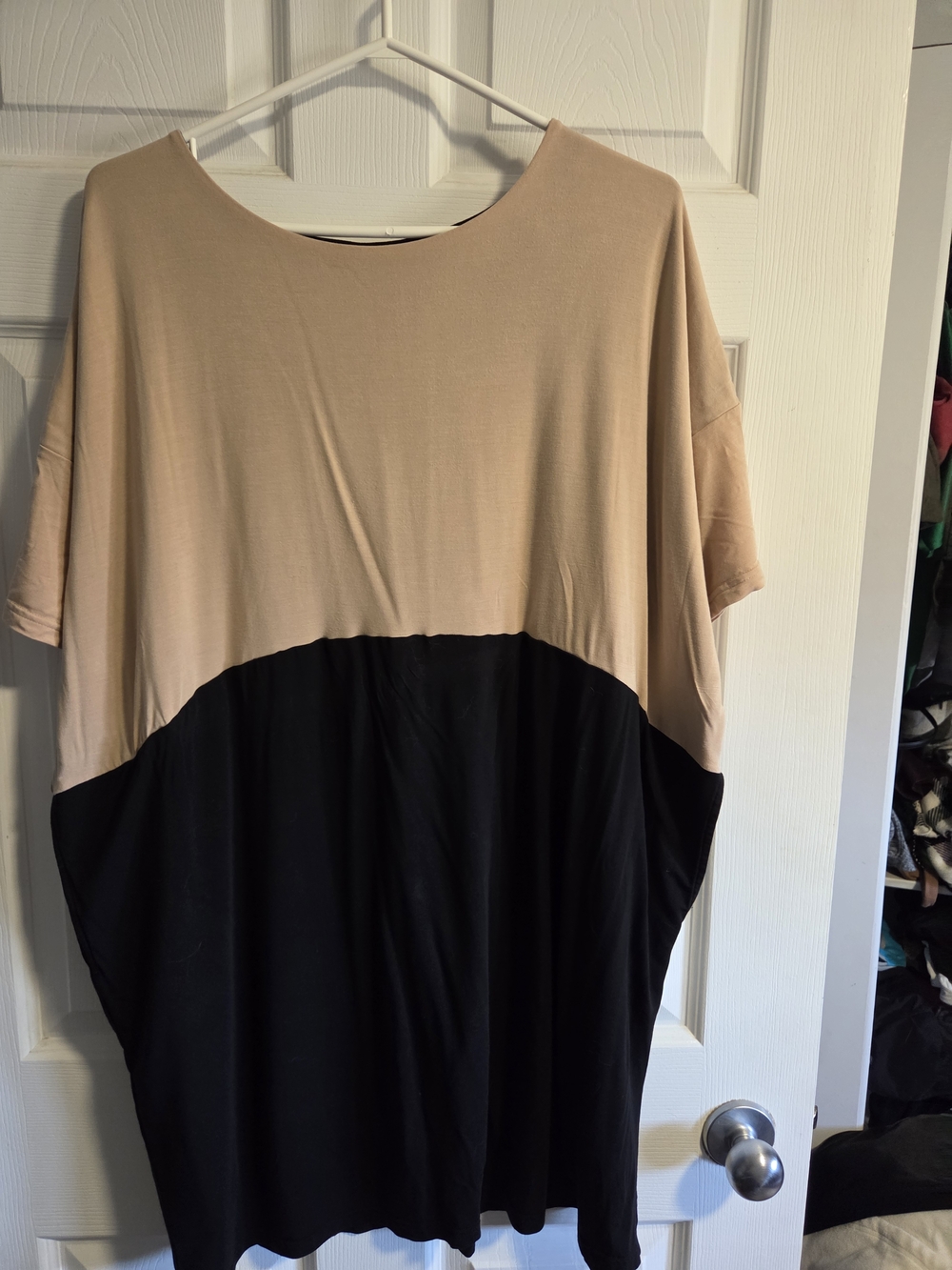 Jackson Rowe Rodina Two-Tone Beige and Black Mini Dress